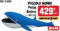 PİCCOLO MONDİ PELÜŞ BALİNA 60 CM